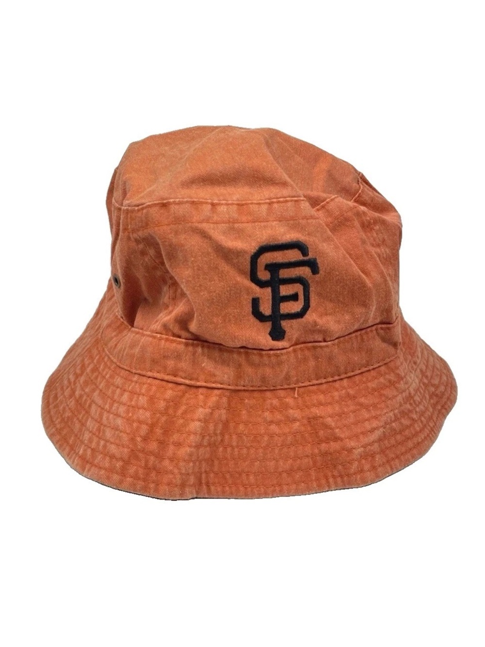 SF San Francisco Giants Bucket Hat Orange Faded Washed Cotton Cap One Size